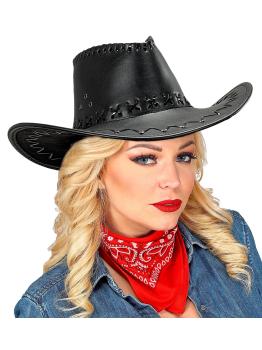 Sombrero Vaquero Simil piel de color Negro