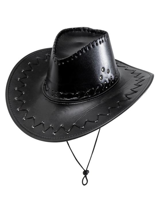 Sombrero Vaquero Simil piel de color Negro