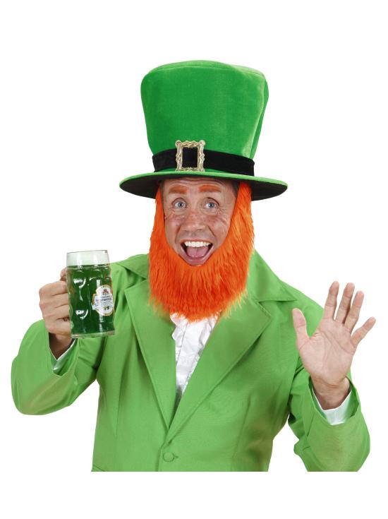 Sombrero Verde de Terciopelo san Patrick`s con barba