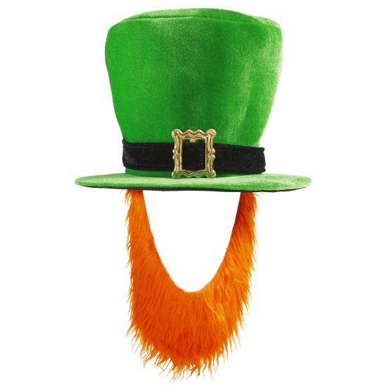 Sombrero Verde de Terciopelo san Patrick`s con barba