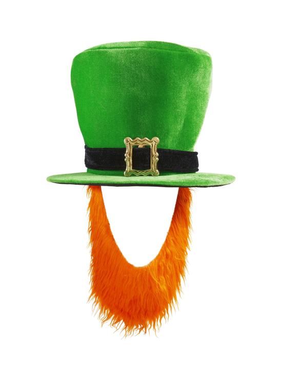 Sombrero Verde de Terciopelo san Patrick`s con barba