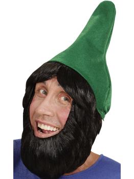 Sombrero Verde Gnomo Peluca y Barba.
