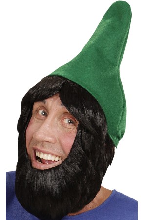 Sombrero Verde Gnomo Peluca y Barba.