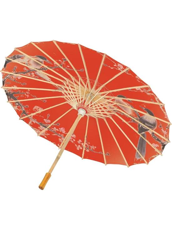 Sombrilla Japonesa Roja (82 cm) - Accesorio Oriental para Disfraces y Decoración