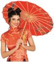 Sombrilla Japonesa Roja (82 cm) - Accesorio Oriental para Disfraces y Decoración