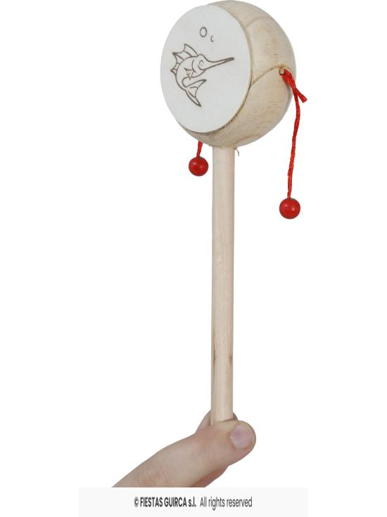 Sonajero Tambor de Madera 20 cm