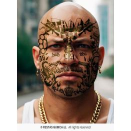 Tatuajes Temporales Faciales Thug Life - Fiestas Guirca