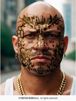 Tatuajes Temporales Faciales Thug Life - Fiestas Guirca