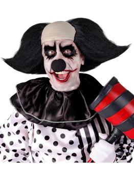Tocado de Payaso Siniestro con Pelo Negro