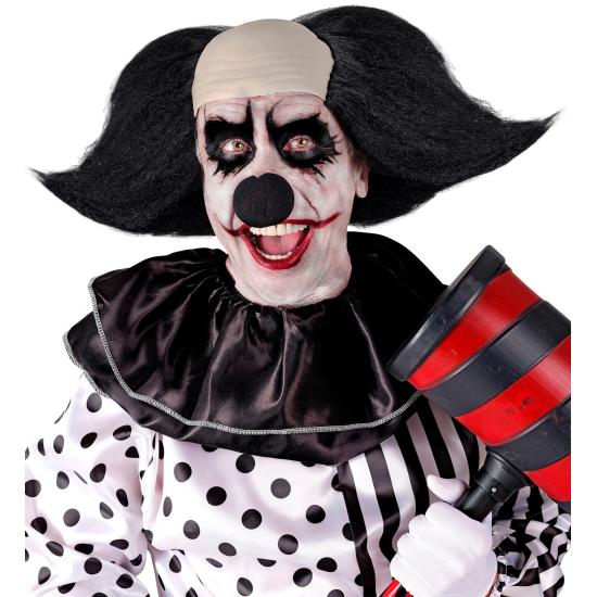 Tocado de Payaso Siniestro con Pelo Negro Tocado de Payaso Siniestro con Pelo Negro