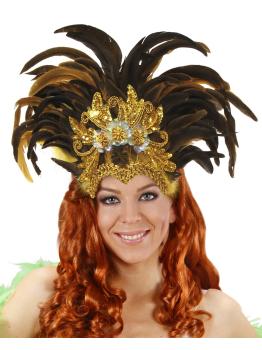 Tocado de Plumas Salvador Show Oro