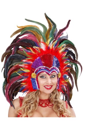 Tocado de Plumas y Lentejuelas Colores
