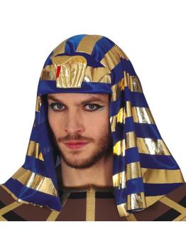 Tocado Faraon Oro Azul adulto