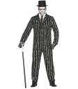 Traje de huesos de esqueleto  hombre