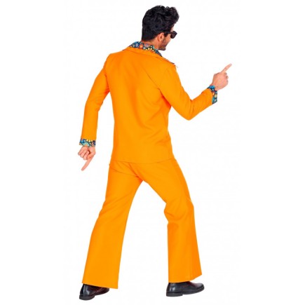 Disfraz Traje Disco Años 70 Naranja para Hombre