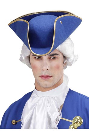Tricornio Azul de Época