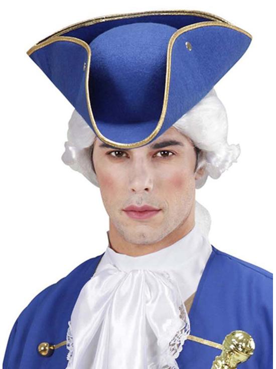 Tricornio Azul de Época