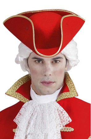 Tricornio Rojo de Época