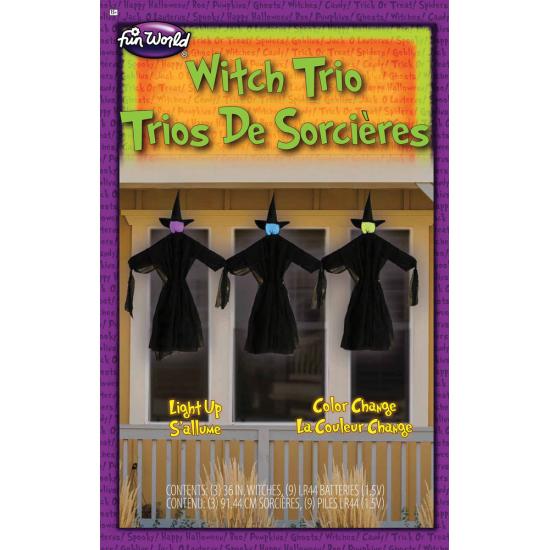 Trío de brujas con luces colgantes (91 cm)