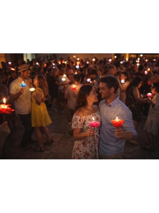 Farolillo Tulipán con Vela 50 cm para Baile del Farol – Fiestas y Verbenas