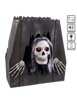 Tumba animada con calavera, voz y ojos luminosos 37 × 19 × 43 cm