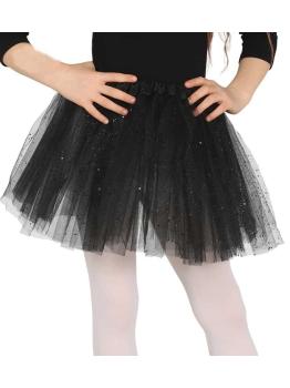 Tutú infantil Negro Brillantina
