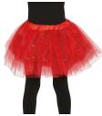 Tutú Rojo con brillantina para niña
