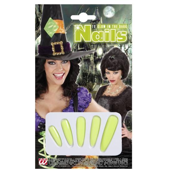 Uñas fluorescentes de bruja Uñas fluorescentes de bruja