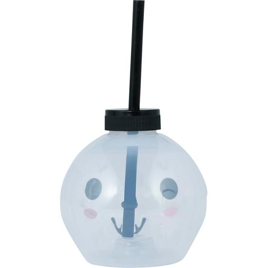 Vaso con Pajita Calavera LED Reutilizable (17 cm) - Decoración de Mesa para Fiestas de Halloween y Celebraciones de Esqueletos - Ideal para Eventos Terroríficos - Blanco