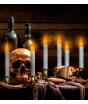 Velas LED parpadeantes con temporizador, 6 unidades, 23 cm, decoración para Halloween