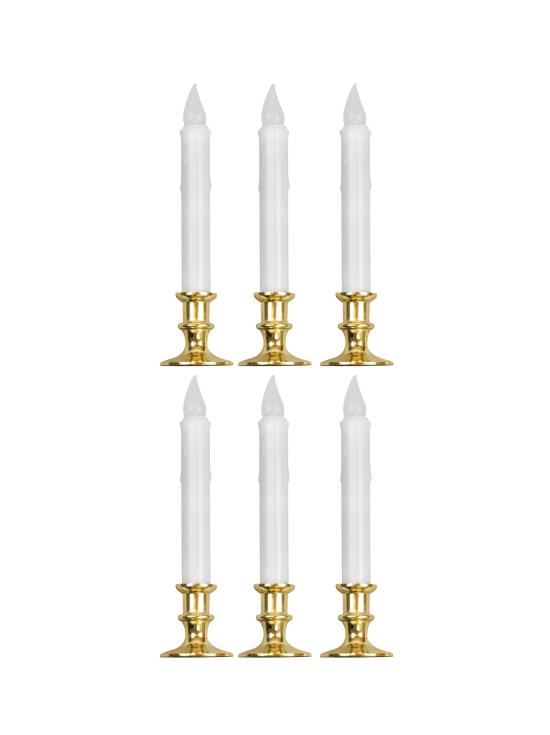 Velas LED parpadeantes con temporizador, 6 unidades, 23 cm, decoración para Halloween