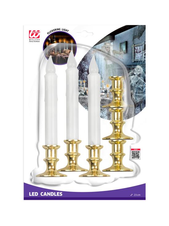 Velas LED parpadeantes con temporizador, 6 unidades, 23 cm, decoración para Halloween