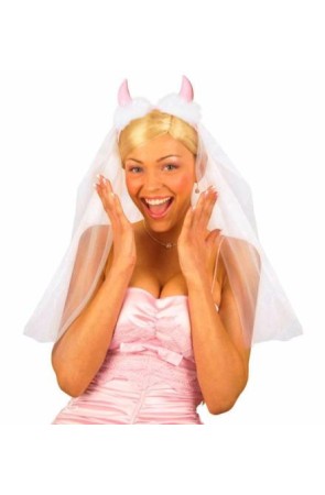 Velo de Novia con Cuernos de Diablita