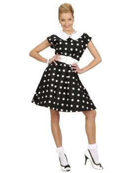 Vestido  Años 50 Negro para adulta