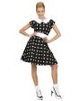 Vestido  Años 50 Negro para adulta