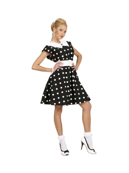Vestido  Años 50 Negro para adulta