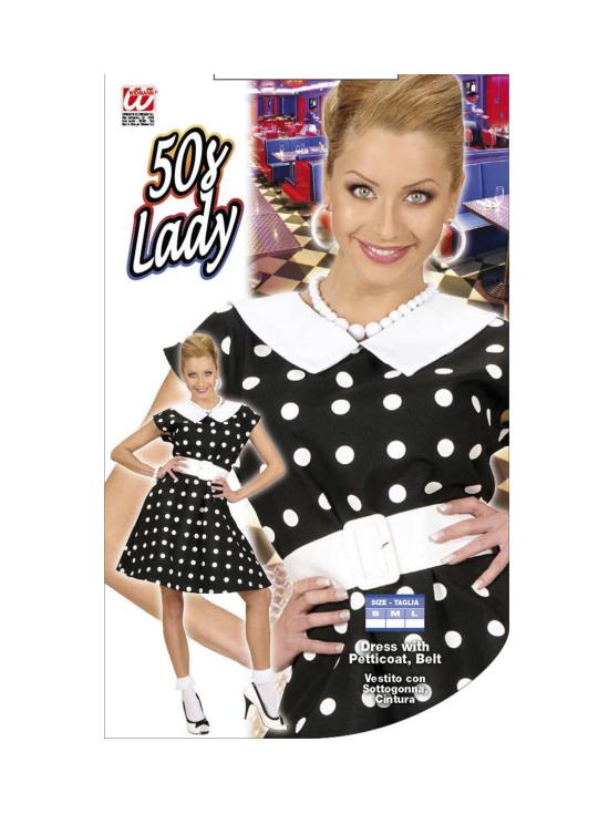 Vestido  Años 50 Negro para adulta
