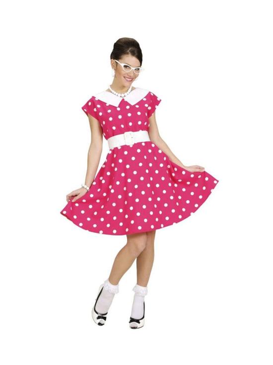 Vestido  de los Años 50 Rosa para adulta