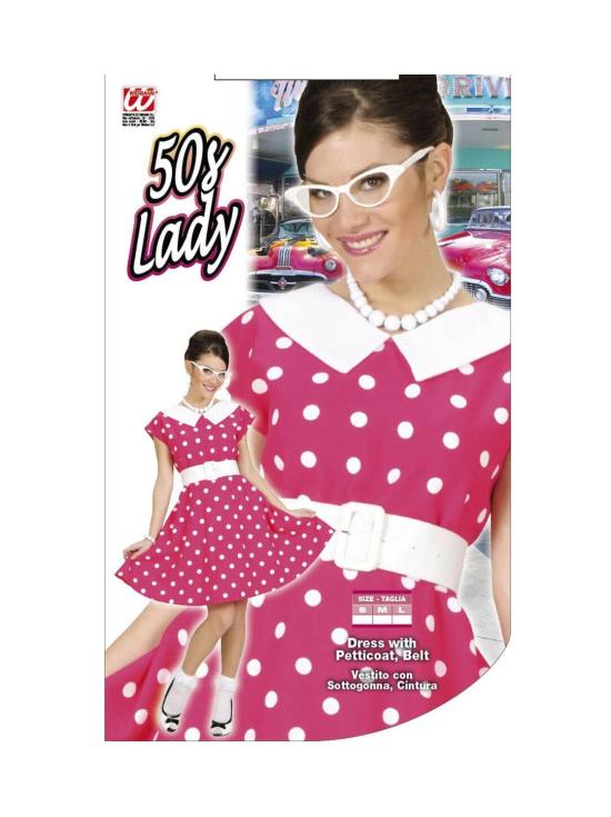 Vestido  de los Años 50 Rosa para adulta