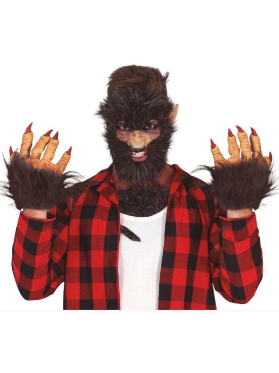 Zarpas de Hombre Lobo de Látex con Pelo y Garras – Halloween