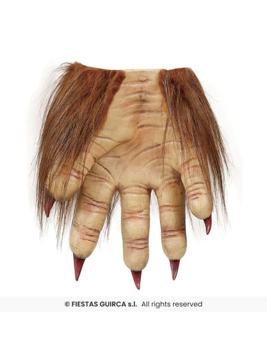 Zarpas de Hombre Lobo de Látex con Pelo y Garras – Halloween