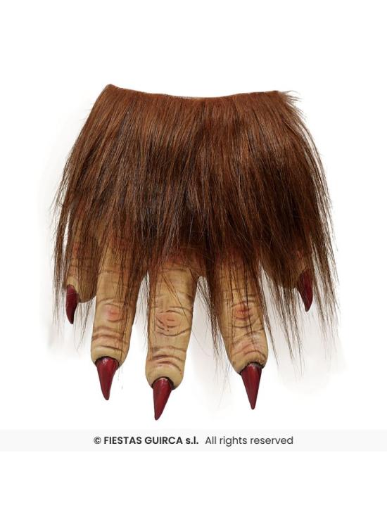 Zarpas de Hombre Lobo de Látex con Pelo y Garras – Halloween