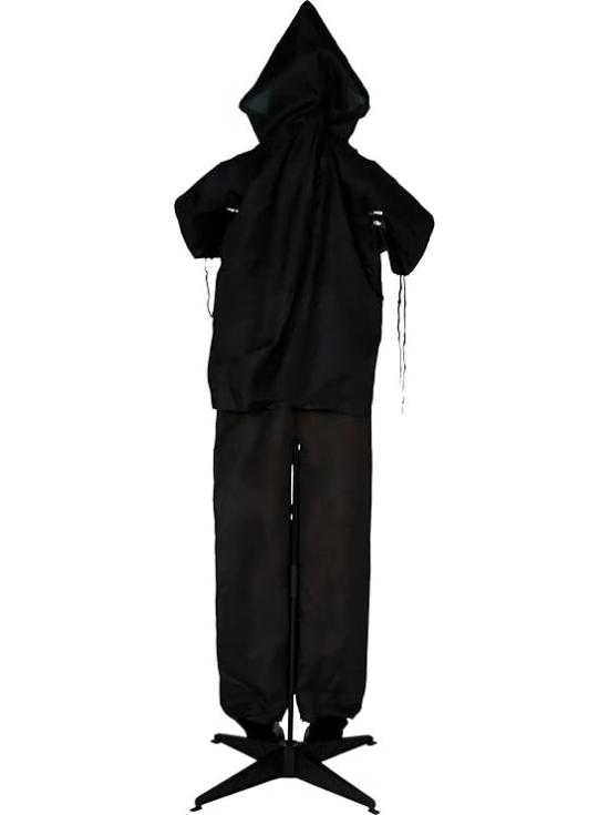 Zombie Asesino con Luz, Sonido y Movimiento (180 cm) – Decoración de Halloween – Negro