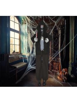 Zombie Asesino con Luz, Sonido y Movimiento (180 cm) – Decoración de Halloween – Negro