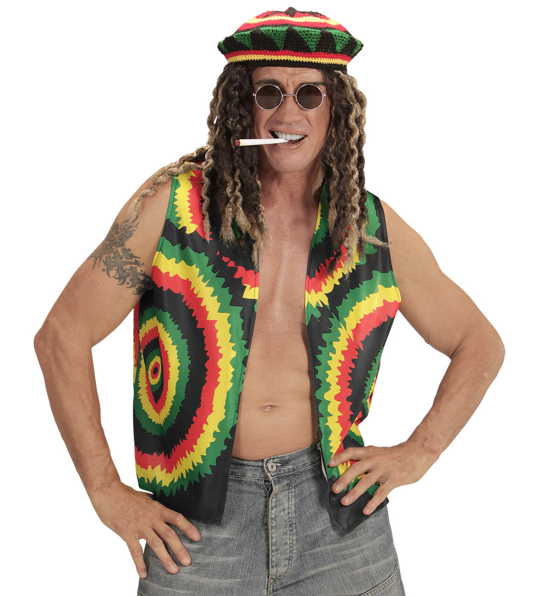 Tabla de tallas de Disfraz de Rastafari Jamaicano para adulto