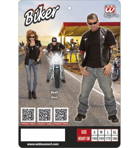 Tabla de tallas de Chaleco Motorista con calavera