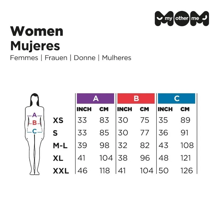 Tabla de tallas de Disfraz de bruja sexy verde para mujer adulta