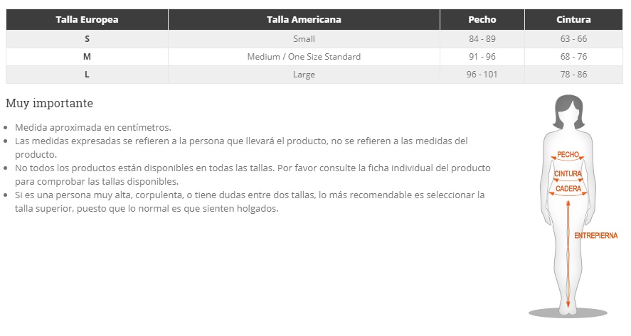 Tabla de tallas de Disfraz de Capitán América Los Vengadores para niña