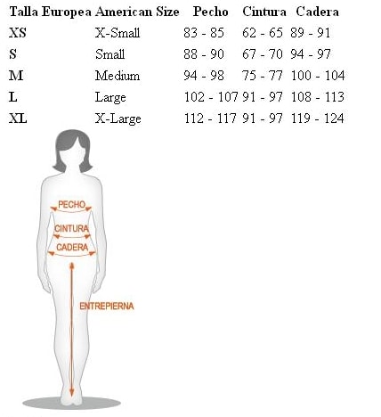 Tabla de tallas de Disfraz de Sandy Dee Grease para chica