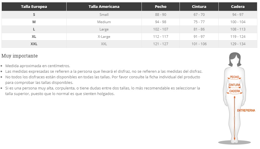 Tabla de tallas de Disfraz de charletón años 20 rojo chica